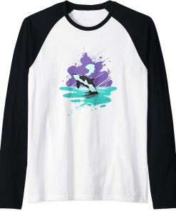 Ocean Lover Aquarist Gift Killer Whale Orca Raglan Baseball Tee