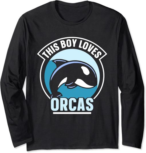 This Boy Loves Orcas Protect Orca Whale Sea Long Sleeve T-Shirt