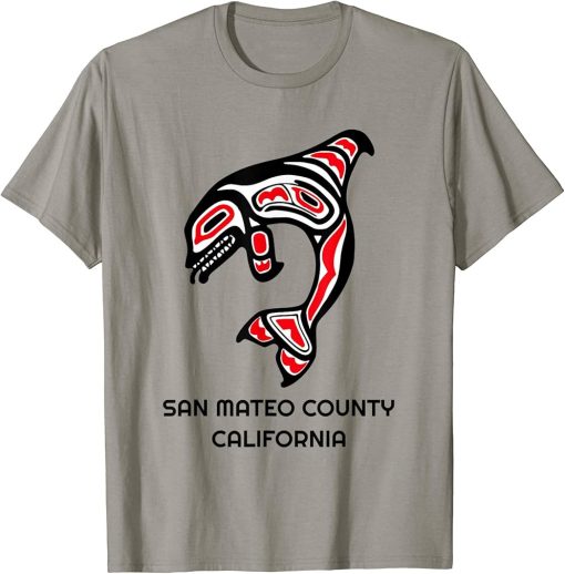 San Mateo County California Native American Orca Whale Art T-Shirt